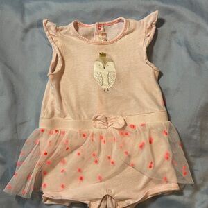 5/$20 Billieblush Pink Owl Romper, Tulle Skirt, 9m Gold Crown